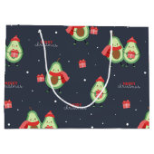 Grand Sac Cadeau Joyeux Avocado de Noël (Dos)