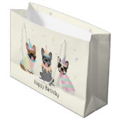 Grand Sac Cadeau Joyeux Bulldogs français (Devant Angle)