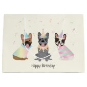 Grand Sac Cadeau Joyeux Bulldogs français (Devant)