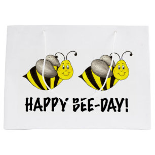 Grand Sac Cadeau Joyeux Bumblebee Honey Bee Anniversaire Birthday