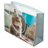 Grand Sac Cadeau Joyeux Chat Kitty Anniversaire (Dos Angle)