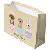 Grand Sac Cadeau Joyeux Chiens de Pâques (Dos Angle)