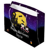 Grand Sac Cadeau Joyeux costume d'Halloween Vampires violet (Dos Angle)