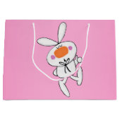 Grand Sac Cadeau Joyeux Danser Cartoon Blanc Lapin Lapin Lapin (Devant)