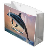 Grand Sac Cadeau Joyeux dauphin (Dos Angle)