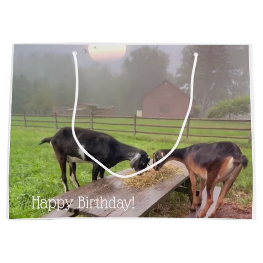 Grand Sac Cadeau Joyeux dimanche de chèvre Anniversaire (Devant)