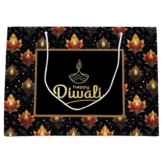 Grand Sac Cadeau Joyeux Diwali (Devant)
