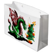 Grand Sac Cadeau Joyeux dragon de Noël (Dos Angle)