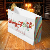 Grand Sac Cadeau Joyeux et brillant Noël personnalisé