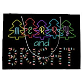 Grand Sac Cadeau Joyeux et brillants feux de Noël (Dos)