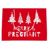 Grand Sac Cadeau Joyeux et enceinte à Noël (Devant)