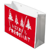 Grand Sac Cadeau Joyeux et enceinte à Noël (Devant Angle)