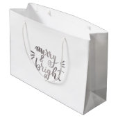 Grand Sac Cadeau Joyeux et lumineux - argent (Dos Angle)