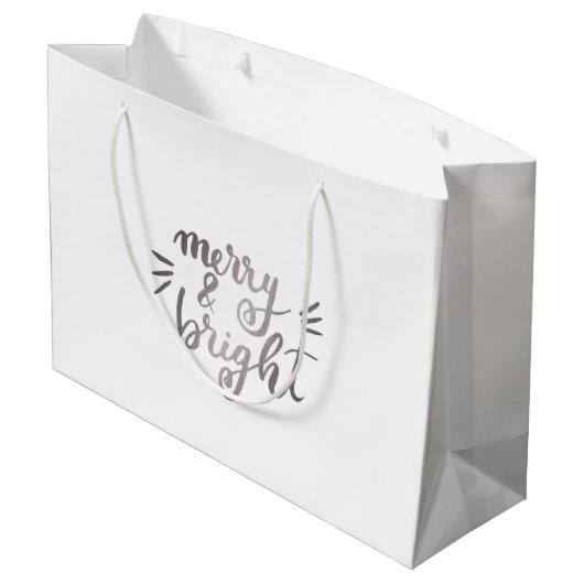 Grand Sac Cadeau Joyeux et lumineux - argent (Dos Angle)