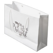 Grand Sac Cadeau Joyeux et lumineux - argent (Devant Angle)