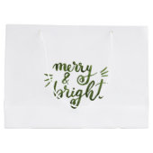 Grand Sac Cadeau Joyeux et lumineux - vert (Dos)