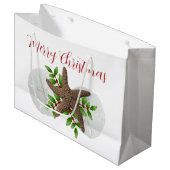 Grand Sac Cadeau Joyeux Floride Noël Starfish Dollars de sable (Devant Angle)