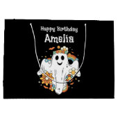 Grand Sac Cadeau Joyeux Ghost Retro Hippie Vibe Anniversaire (Dos)