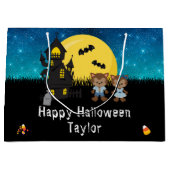 Grand Sac Cadeau Joyeux Halloween Costume Party Werewolf Blue (Devant)