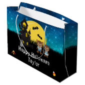 Grand Sac Cadeau Joyeux Halloween Costume Party Werewolf Blue (Dos Angle)