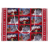 Grand Sac Cadeau Joyeux lapin de Noël lapin photo Collage (Dos)