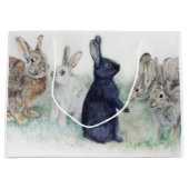 Grand Sac Cadeau Joyeux lapins de Pâques (Devant)