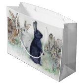 Grand Sac Cadeau Joyeux lapins de Pâques (Dos Angle)