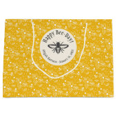 Grand Sac Cadeau Joyeux Miel d'Abeille Jaune (Devant)