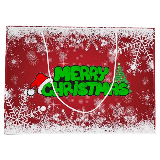 Grand Sac Cadeau Joyeux Noël (Dos)