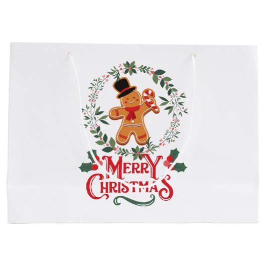 Grand Sac Cadeau Joyeux Noël (Dos)