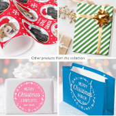 Grand Sac Cadeau Joyeux Noël Amour Père Noël Nom personnalisé Vert