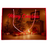 Grand Sac Cadeau Joyeux Noël. Arbre de Noël avec présentoirs (Devant)