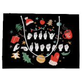Grand Sac Cadeau Joyeux Noël - ASL American Sign Language III (Dos)