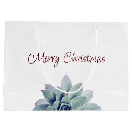 Grand Sac Cadeau Joyeux Noël botanique (Dos)