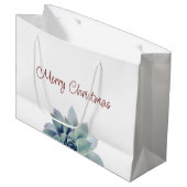 Grand Sac Cadeau Joyeux Noël botanique (Devant Angle)