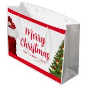 Grand Sac Cadeau Joyeux Noël Calligraphie Script Nom Modèle (Dos Angle)