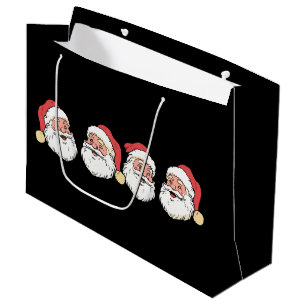 Grand Sac Cadeau Joyeux Noël Chapeau Père Noël Xmas