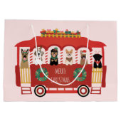 Grand Sac Cadeau Joyeux Noël Chiens de vacances Trolly (Dos)