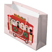 Grand Sac Cadeau Joyeux Noël Chiens de vacances Trolly (Devant Angle)