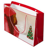 Grand Sac Cadeau Joyeux Noël dans la neige (Dos Angle)