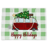 Grand Sac Cadeau Joyeux Noël de Camper Rustic (Devant)