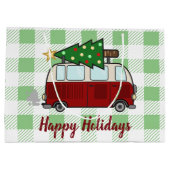 Grand Sac Cadeau Joyeux Noël de Camper Rustic (Dos)