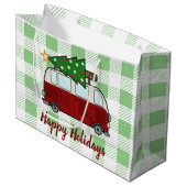 Grand Sac Cadeau Joyeux Noël de Camper Rustic (Devant Angle)