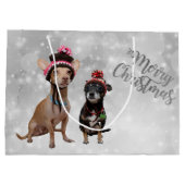 Grand Sac Cadeau Joyeux Noël de chiwawa (Dos)
