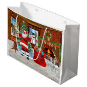 Grand Sac Cadeau Joyeux Noël de Père Noël (Devant Angle)