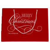 Grand Sac Cadeau Joyeux Noël de script (Devant)