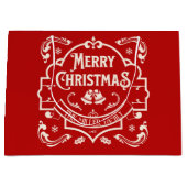 Grand Sac Cadeau Joyeux Noël design vintage (Devant)