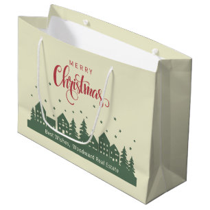 Grand Sac Cadeau Joyeux Noël Élégant et Raffiné Agent Immobilier