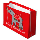 Grand Sac Cadeau Joyeux Noël éléphant (Devant Angle)