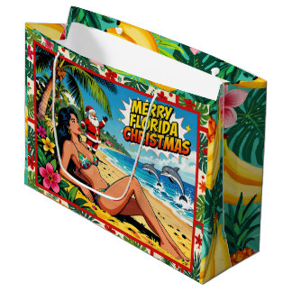 Grand Sac Cadeau Joyeux Noël Floride